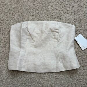 Good American - Linen Strapless Top